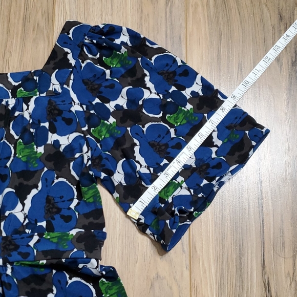 Saks Fifth Ave Blue Brown Pattern Dress - Picture 12 of 14